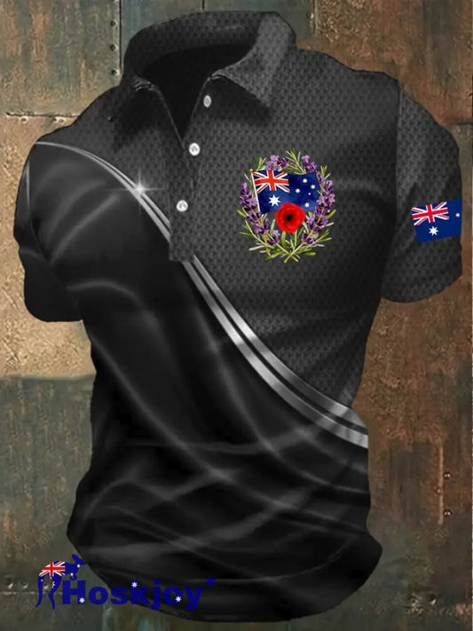 Men’s Australia Anzac Day Lest We Forget Printed T-Shirt Black / S