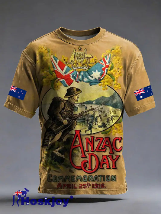 Men’s Australia Anzac Day Lest We Forget Short Sleeve T-shirt As picture / S