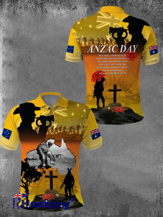 Men’s Australia Anzac Day Lest We Forget Short Sleeve Top As picture / S