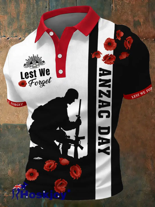 Men’s Australia Anzac Day Lest We Forget Short Sleeve Top As picture / S
