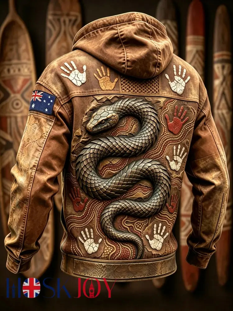 Men’s Australia Naidoc Week Long-Sleeve Hooded Sweatshirt - Brown / S