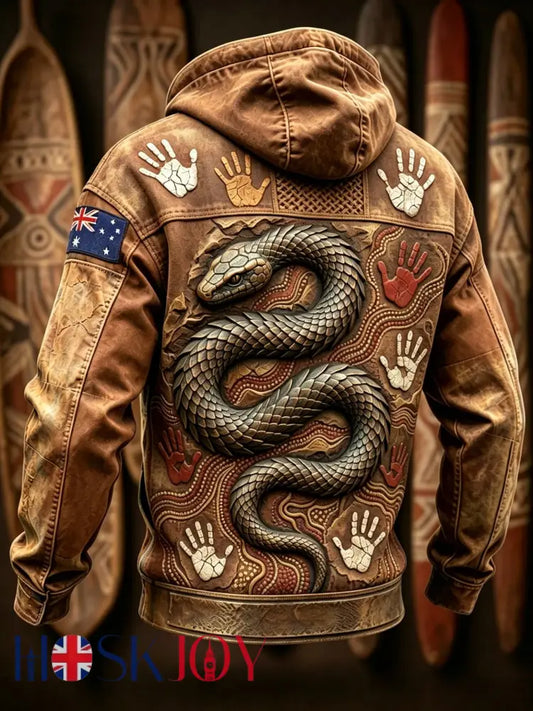 Men’s Australia Naidoc Week Long-Sleeve Hooded Sweatshirt - Brown / S