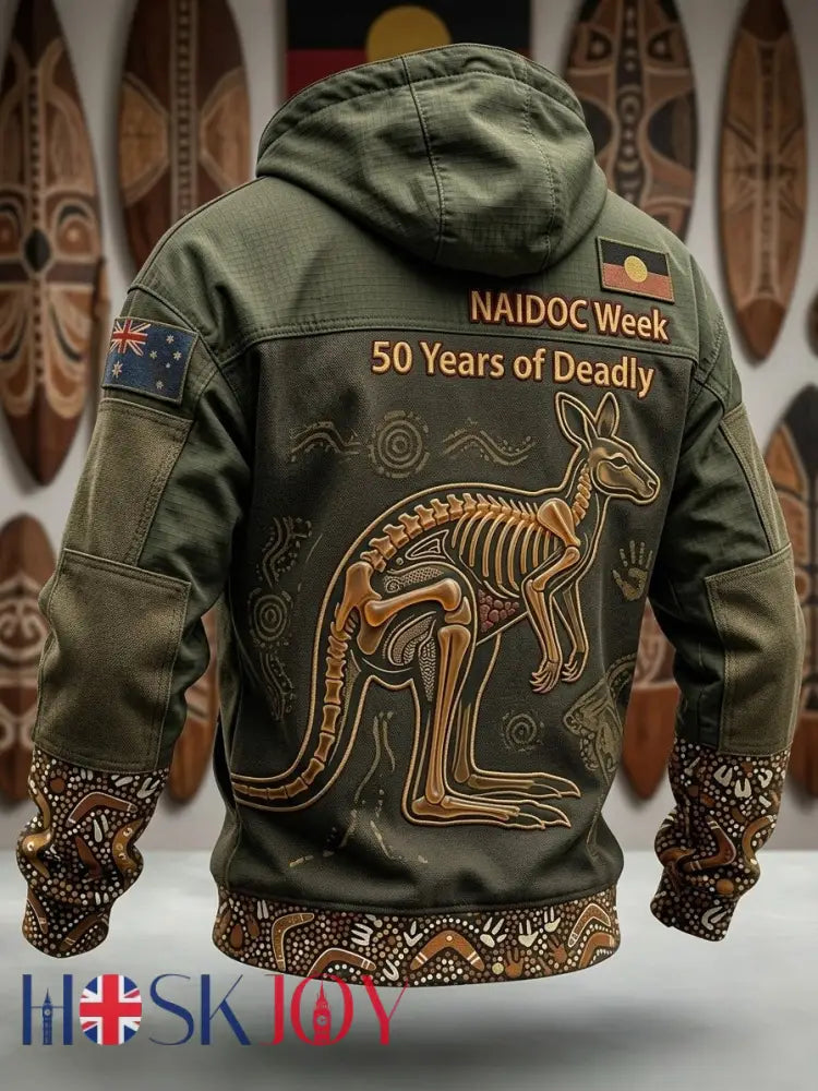 Men’s Australia Naidoc Week Long-Sleeve Hooded Sweatshirt - Green / S