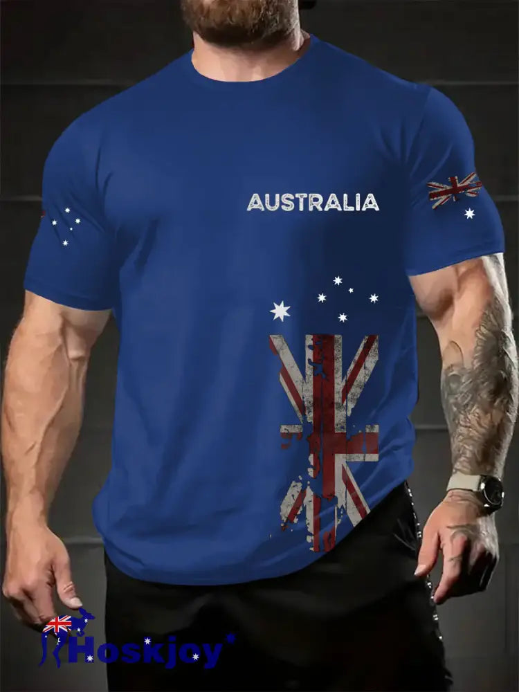 Men’s Australia Patriotic Printed T-shirt Blue / S