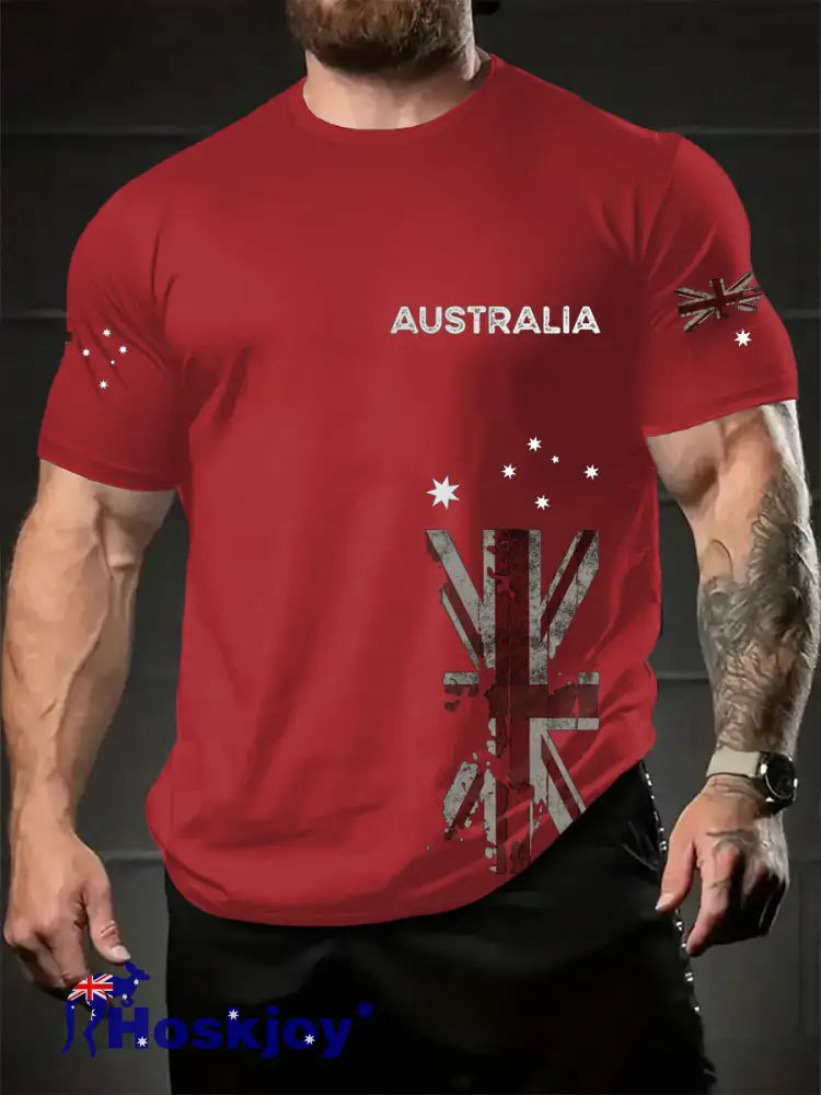Men’s Australia Patriotic Printed T-shirt Red / S