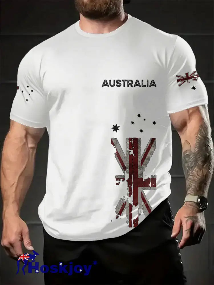 Men’s Australia Patriotic Printed T-shirt White / S