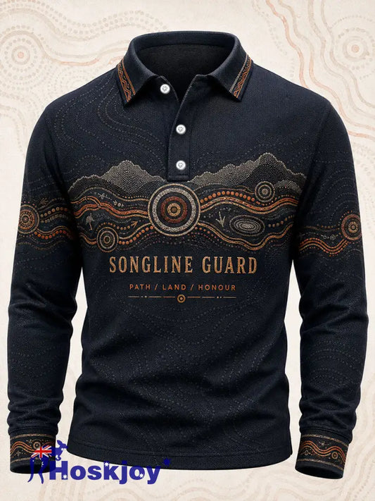 Men’s Australian Aboriginal Culture Art Printed Casual Tops - As picture / S