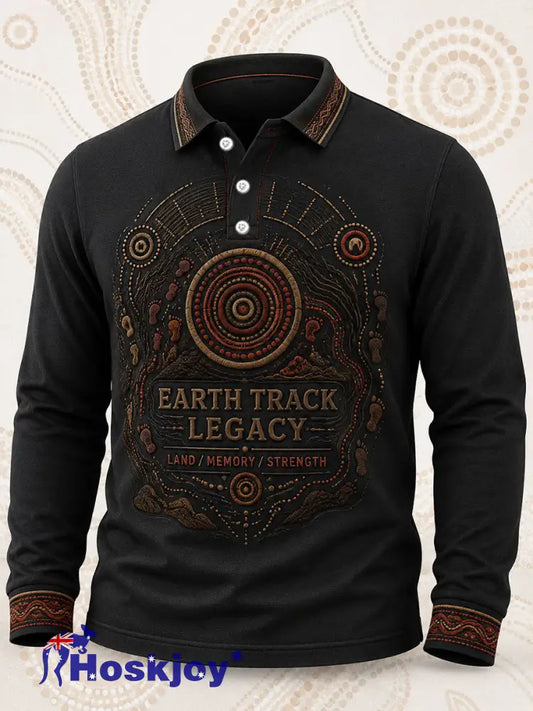 Men’s Australian Aboriginal Culture Art Printed Casual Tops - As picture / S