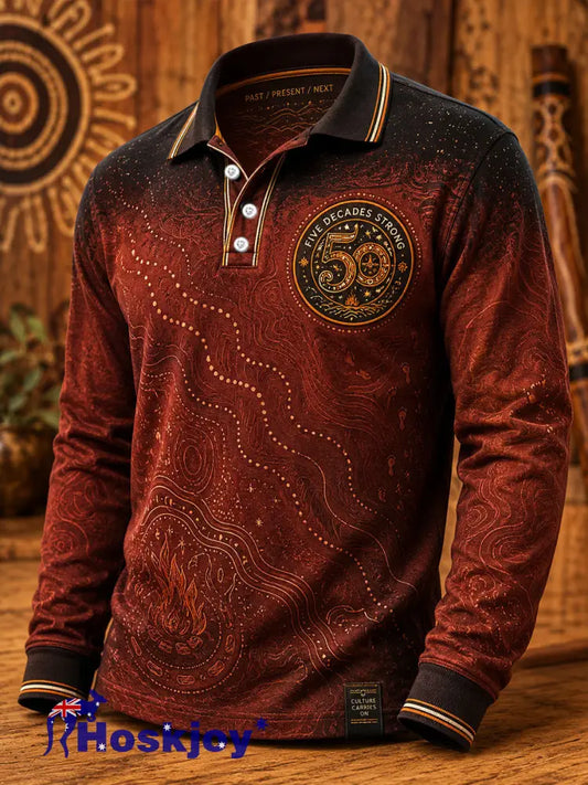 Men’s Australian Aboriginal Culture NAIDOC WEEK Art Printed Casual Tops - As picture / S