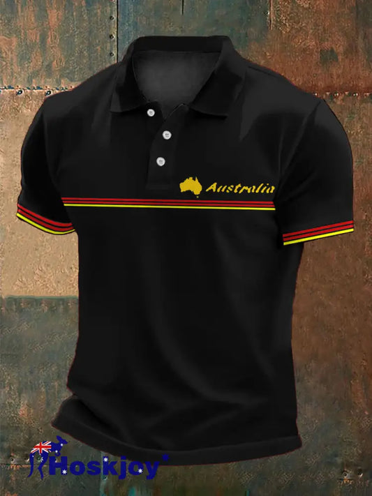 Men’s Australian Aboriginal Cultures Printed Xasual Tops Black / S