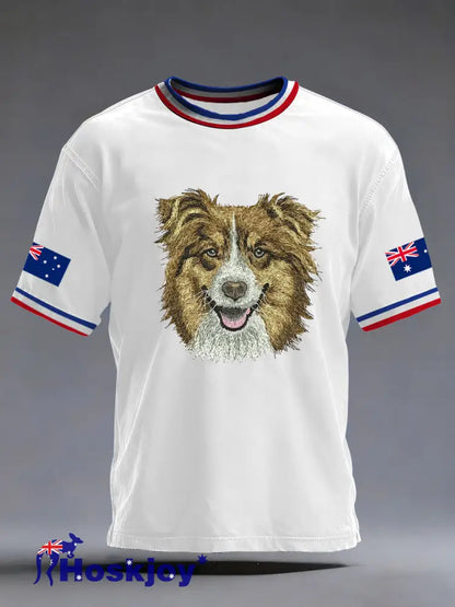 Men’s Australian Shepherd Short Sleeve T-shirt White / S