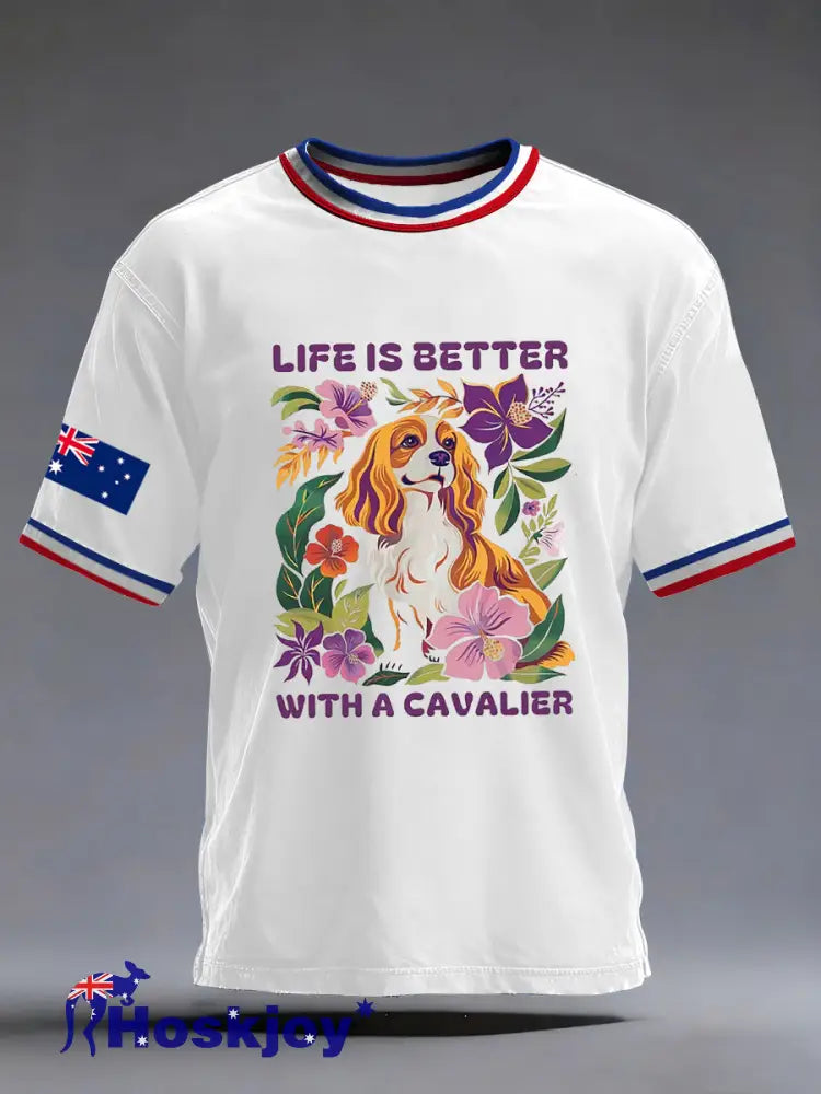 Men’s Australian Shepherd Short Sleeve T-shirt White / S