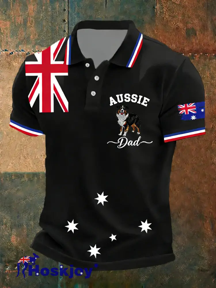 Men’s Australian Shepherd Short Sleeve Top Black / S