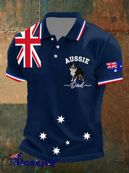 Men’s Australian Shepherd Short Sleeve Top Dark Blue / S