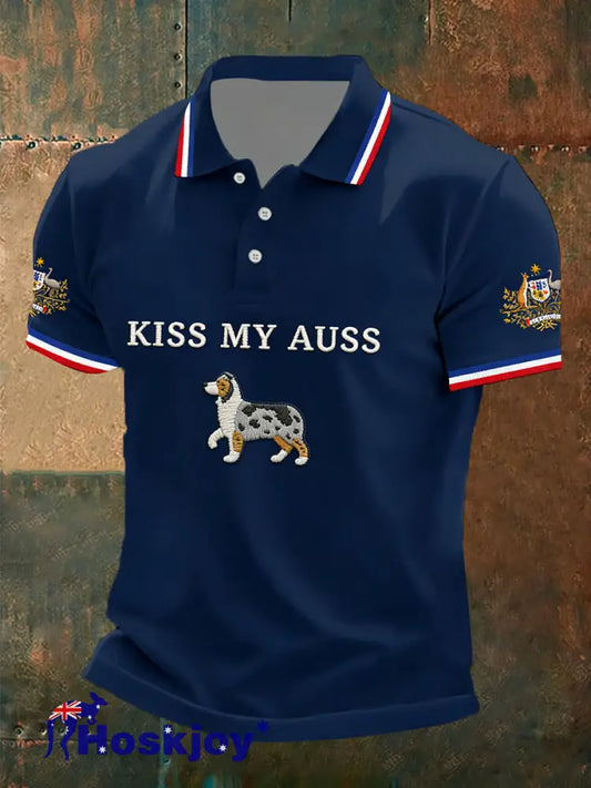 Men’s Australian Shepherd Short Sleeve Top Dark Blue / S