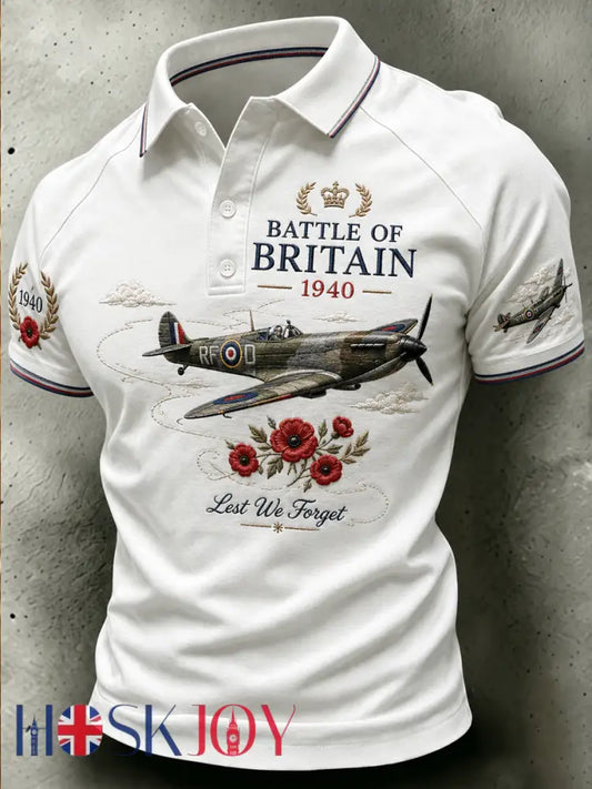 Men’s Battle of Britain Printed polo shirt - White / S