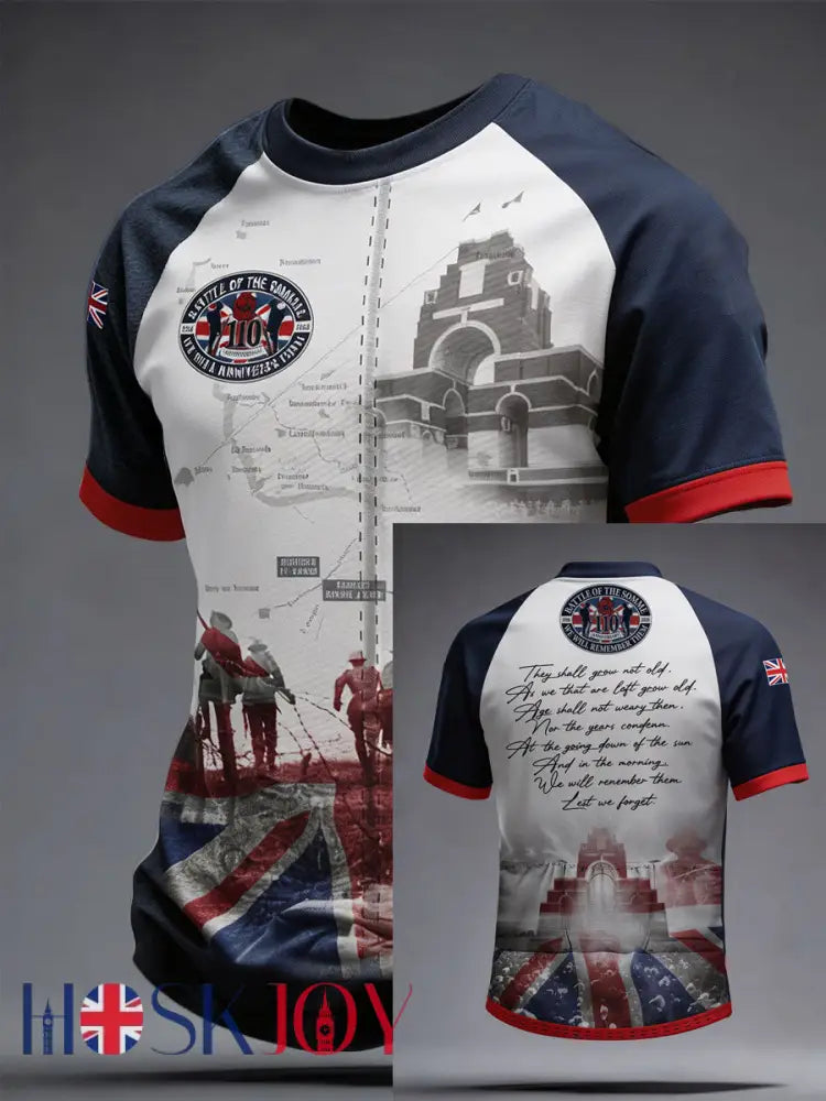 Men’s Battle of The Somme Veteran Printed T-shirt - Deep Blue / S