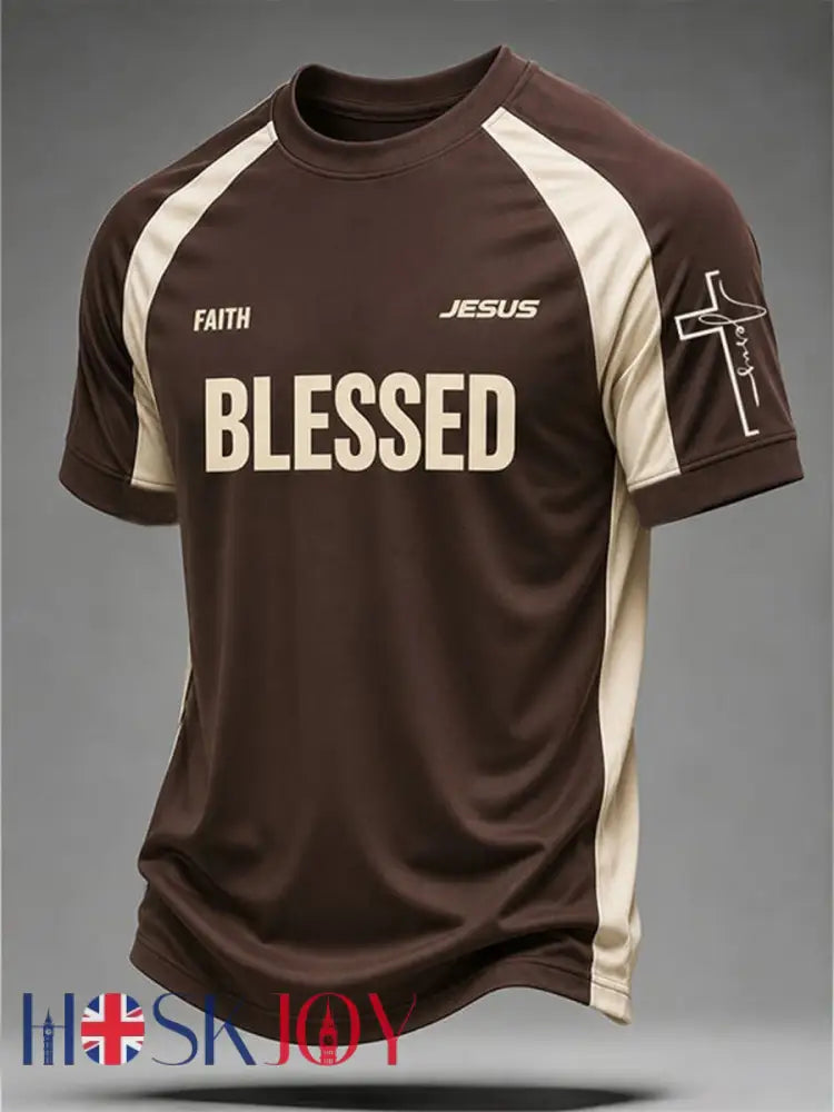 Men’s Blessed Short Sleeve T-shirt - Dark Coffee / S