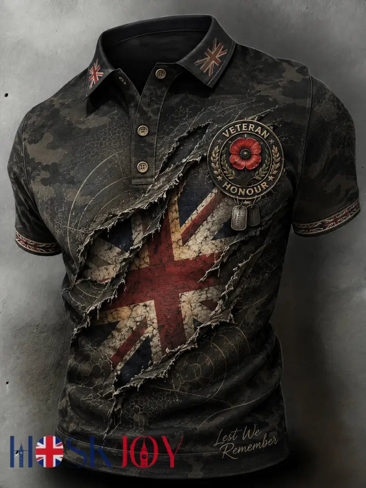 Men’s British Flag Veteran Short Sleeve Shirt - A / S