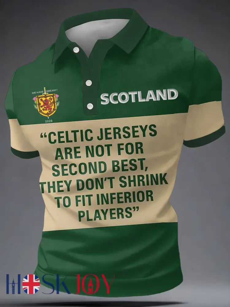 Men’s British Football Celtic Print polo shirt - As picture / S