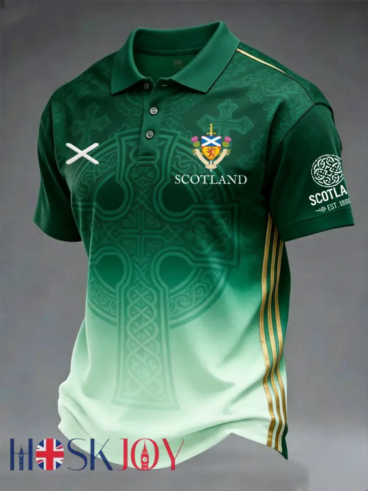 Men’s British Football Celtic Print polo shirt - As picture / S