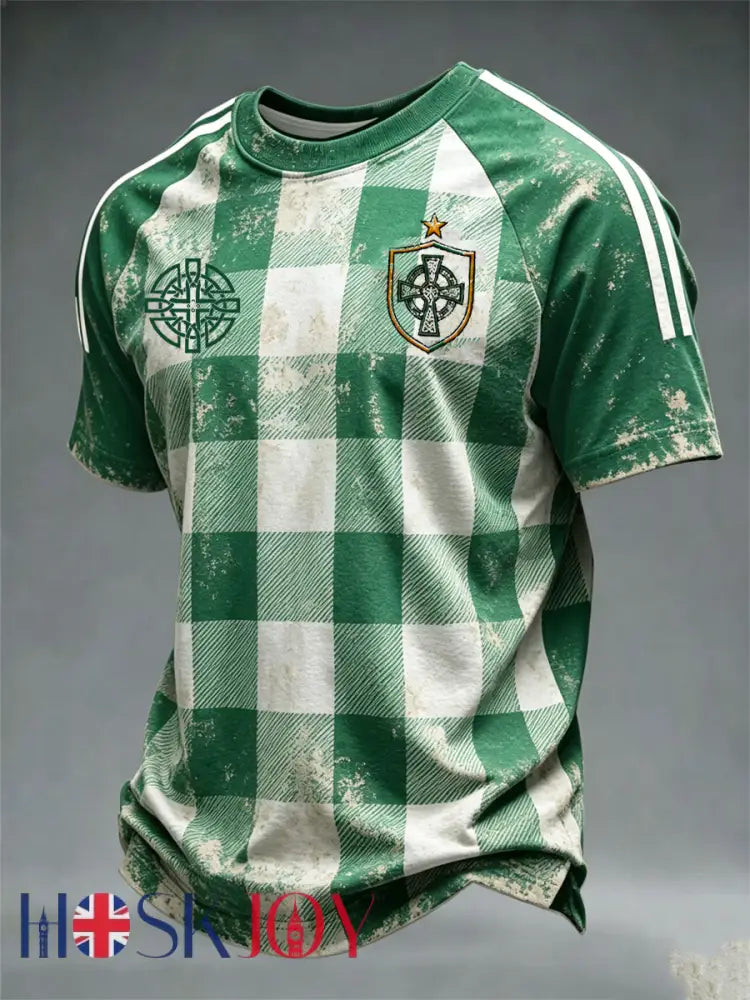 Men’s British Football Celtic Print short sleeve t-shirt - Green / S