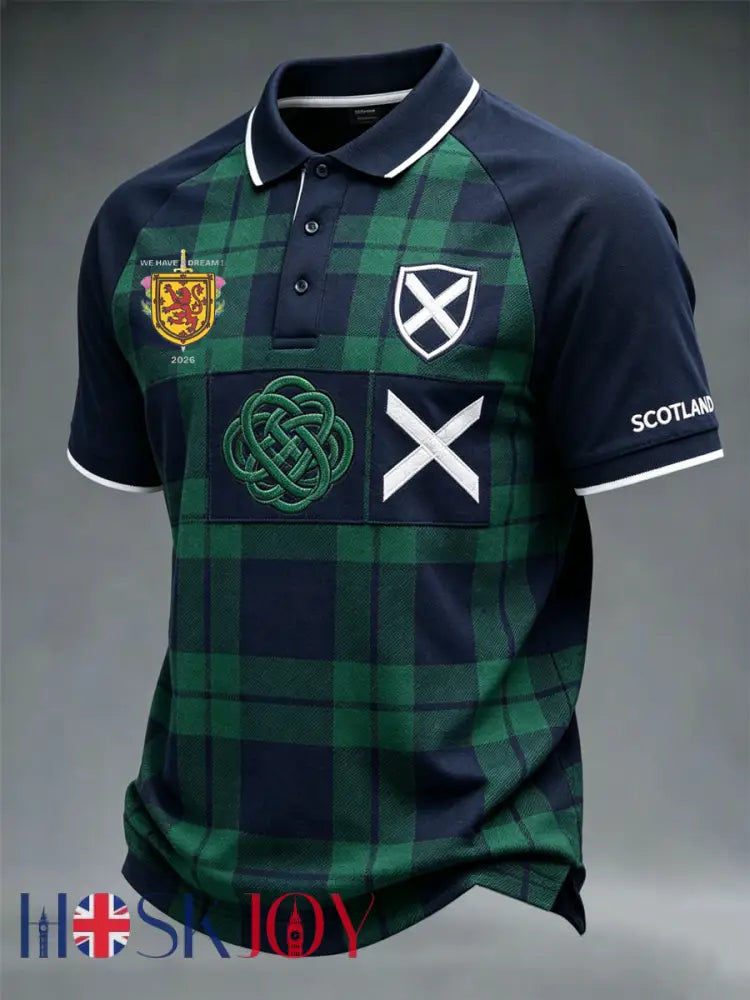 Men’s British Football Celtic Print three buttons shoulder sleeve - As picture / S