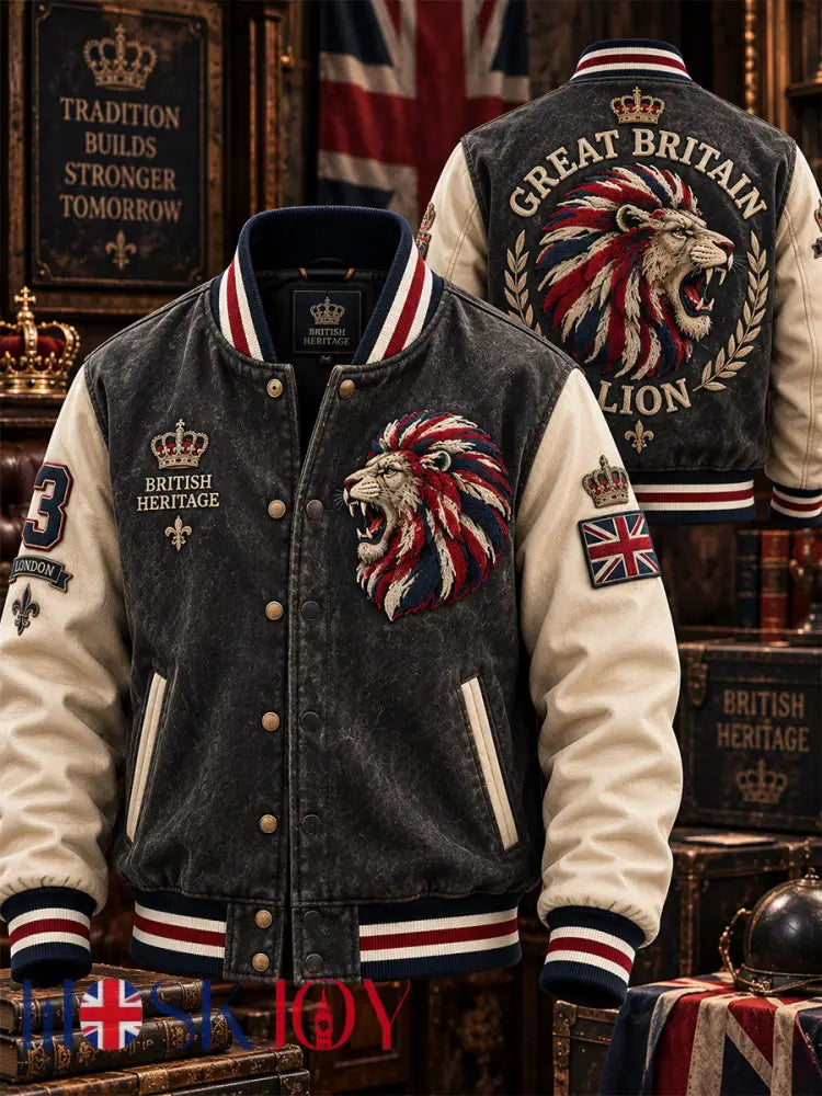 Men’s British Lion Printed Jacket - Black / S
