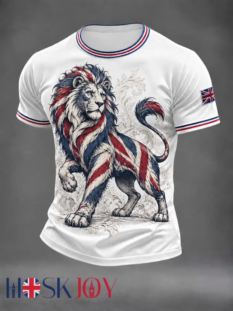 Men’s British Lion Printed T-shirt - White / S