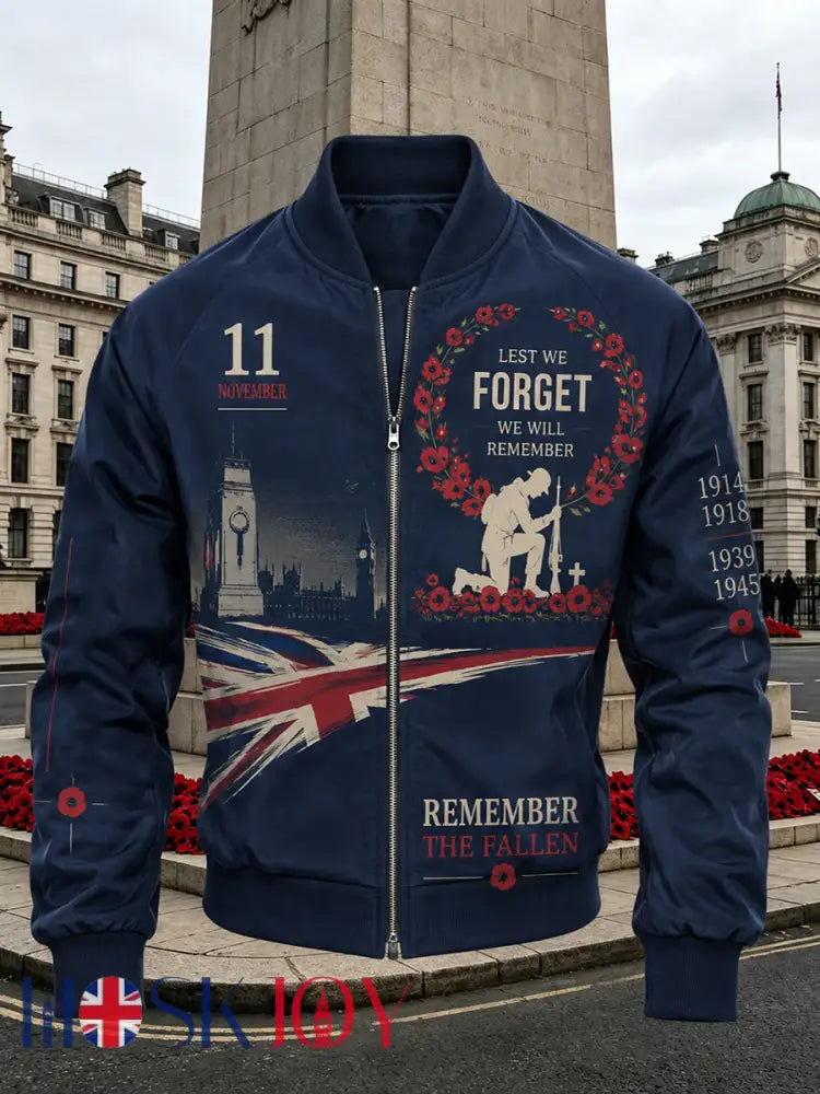 Men’s British Rememberance Day-Themed Printed Jacket - A / S
