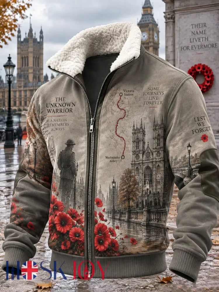 Men’s British Remembrance Day Printed Long Sleeve Jacket - A / S