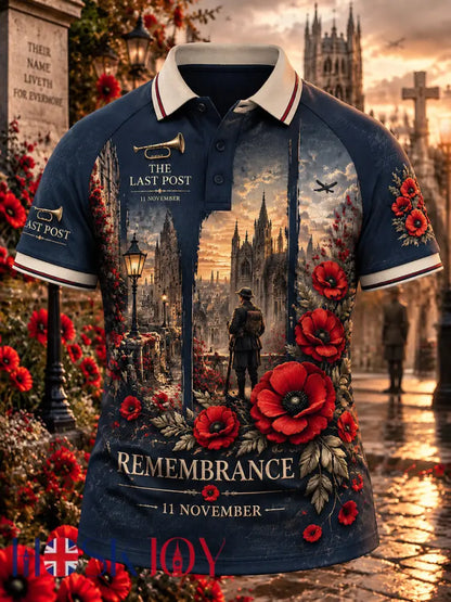 Men’s British Remembrance Day Printed Polo Shirt