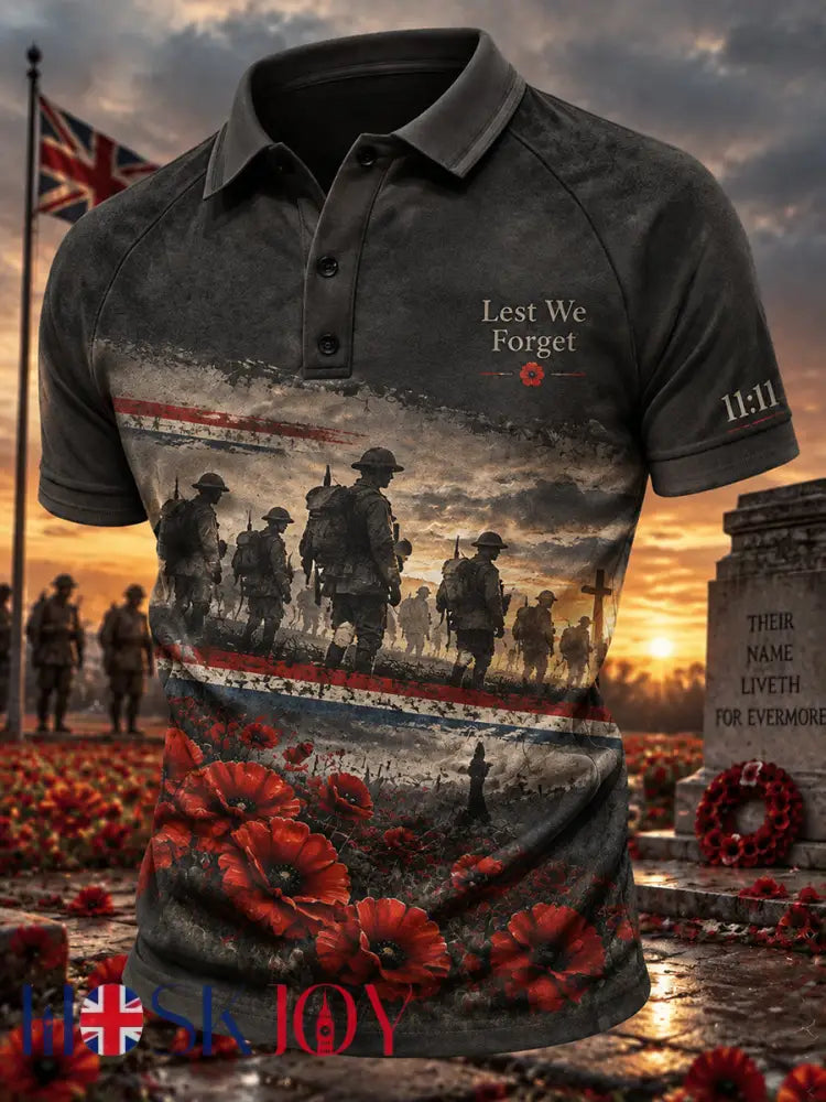 Men’s British Remembrance Day Printed Polo Shirt - A / S