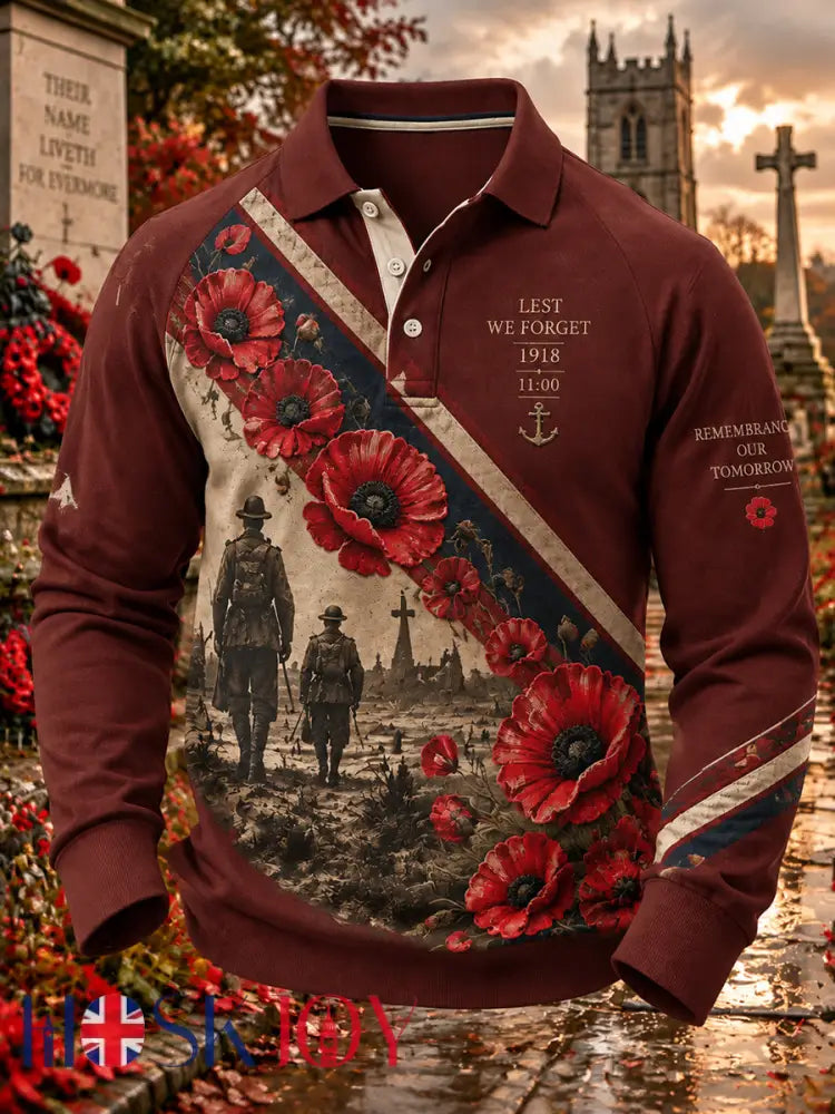 Men’s British Remembrance Day Printed Polo Sweatshirt - A / S