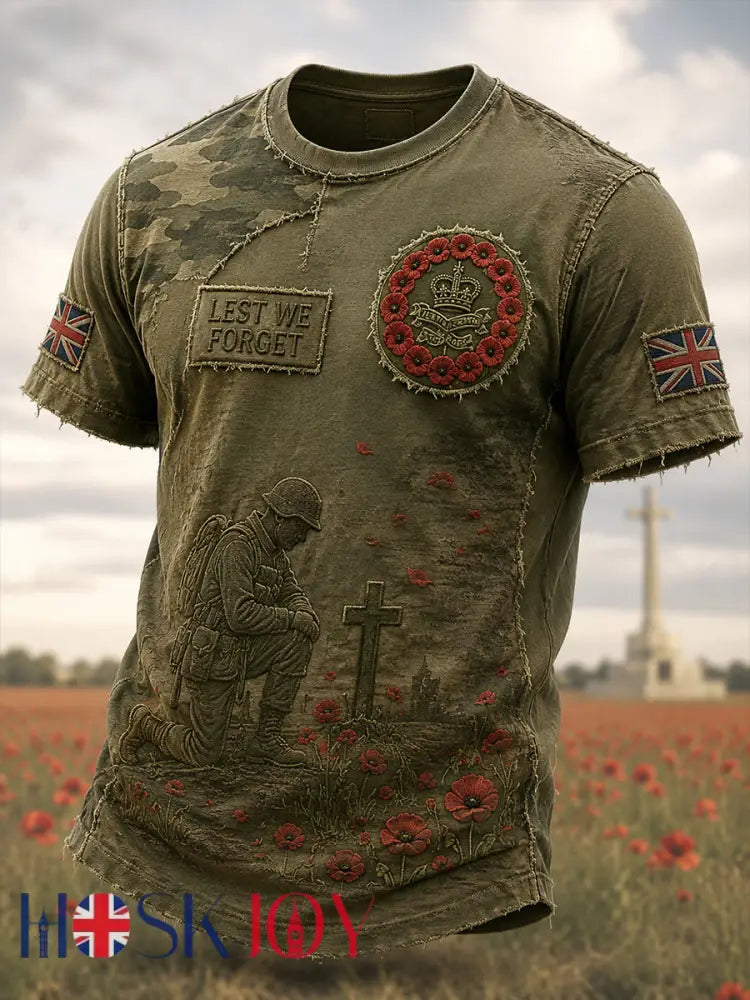 Men’s British Remembrance Day Short Sleeves T-Shirt - A / S