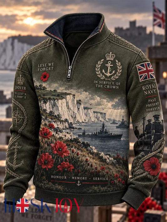 Men’s British Veteran Commemorative Stand-Collar Long-Sleeve Sweatshirt - A / S