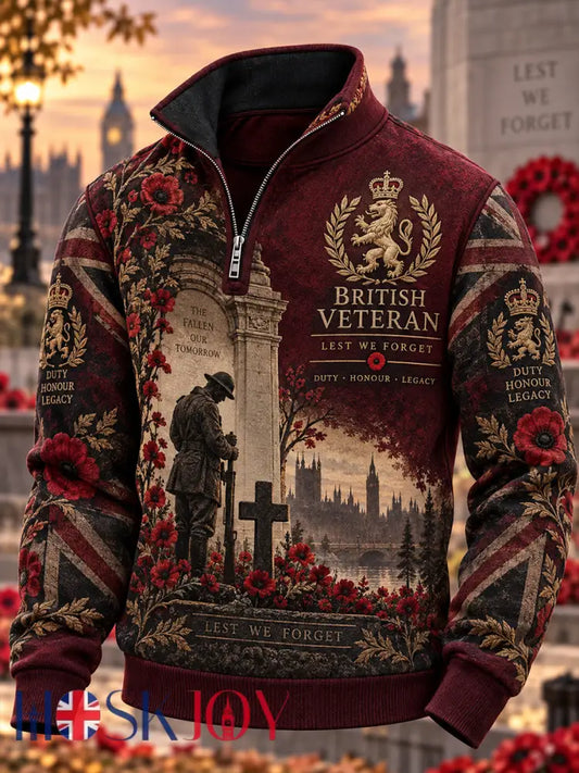Men’s British Veteran Commemorative Stand-Collar Long-Sleeve Sweatshirt - A / S