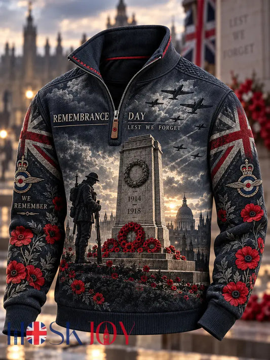 Men’s British Veteran Commemorative Stand-Collar Long-Sleeve Sweatshirt - A / S