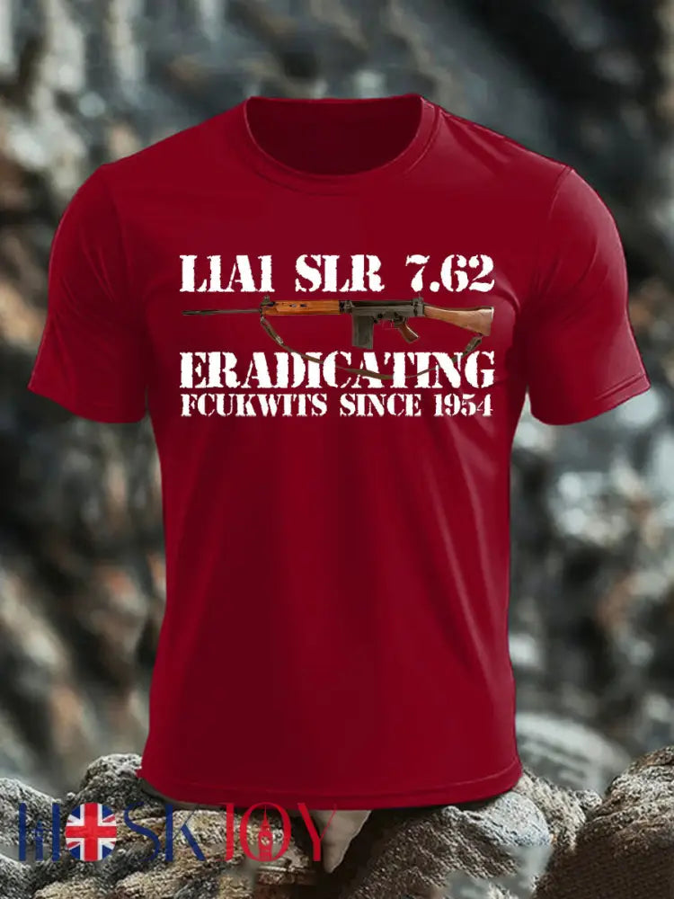 Men’s British Veteran imitation cotton short-sleeved T-shirt - Deep Red / S