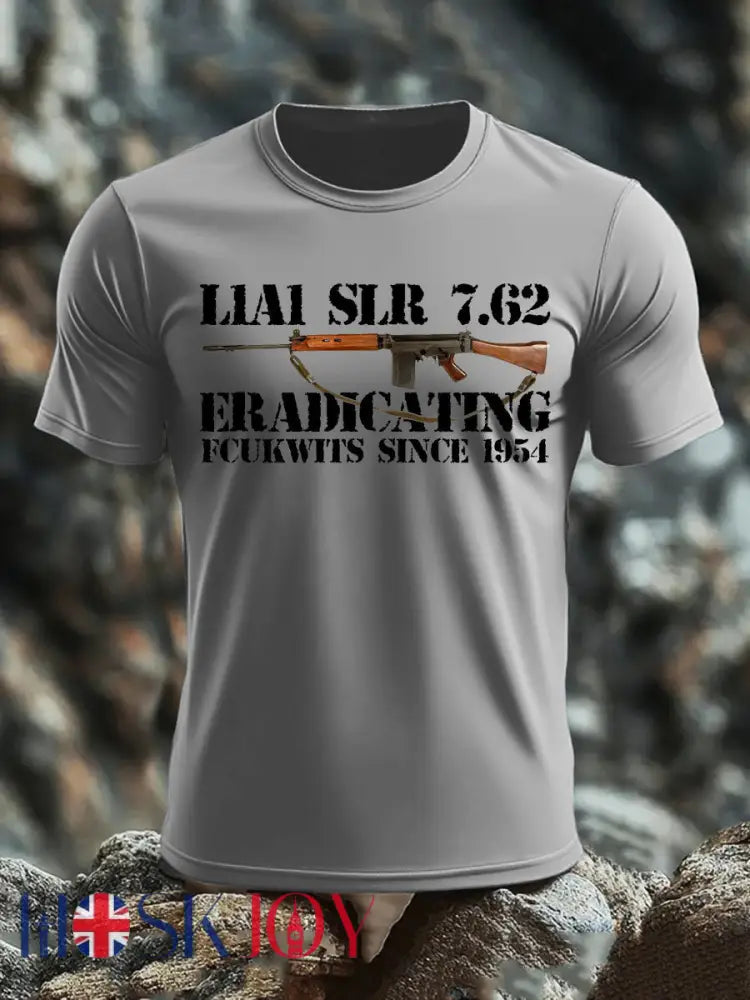Men’s British Veteran imitation cotton short-sleeved T-shirt - Light Gray / S