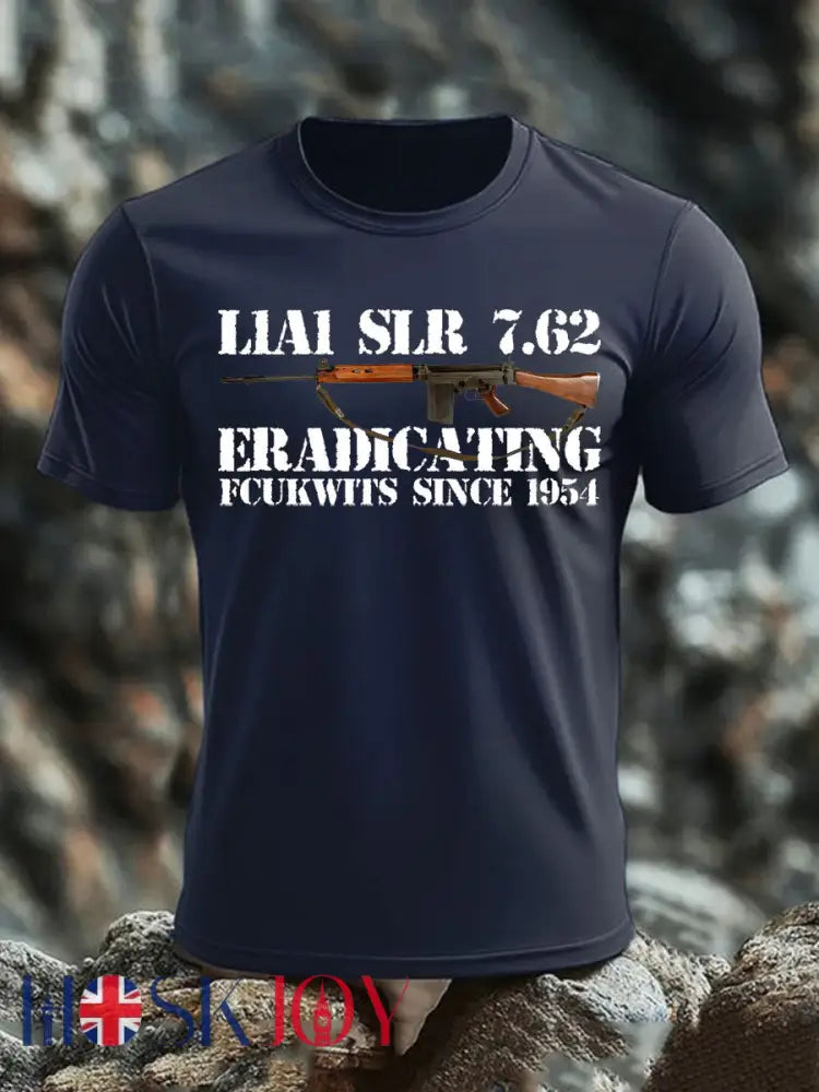 Men’s British Veteran imitation cotton short-sleeved T-shirt - Navy Blue / S