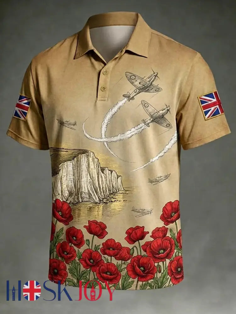 Men’s British Veteran Print polo shirt - As picture / S