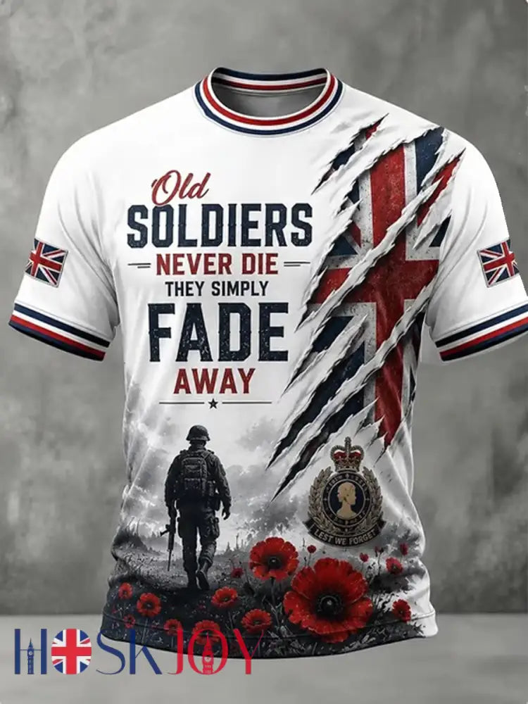 Men’s British Veteran Print short sleeves t-shirt - As picture / S