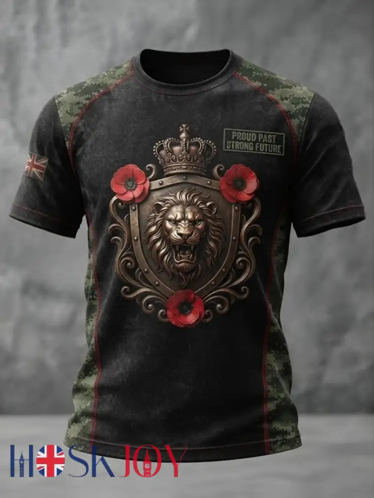 Men’s British Veteran Print short sleeves t-shirt - As picture / S