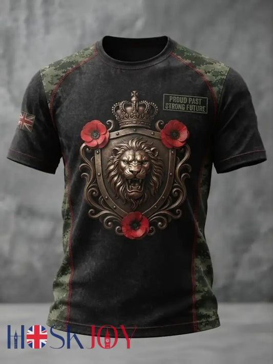 Men’s British Veteran Print short sleeves t-shirt - As picture / S