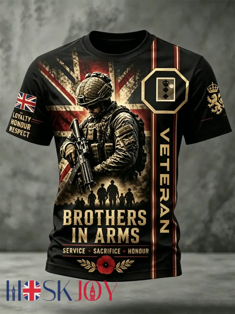 Men’s British Veteran Print short sleeves t-shirt - As picture / S