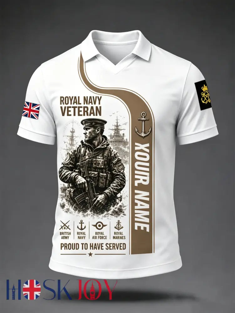 Men’s British Veteran Print T-shirt - White / S