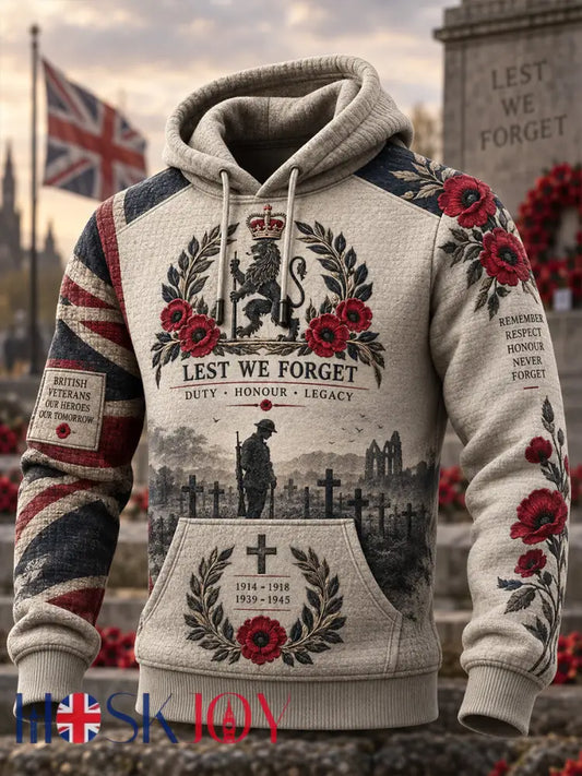 Men’s British Veterans’ Memorial Oversized Drop-Shoulder Hoodie with Pockets - A / S