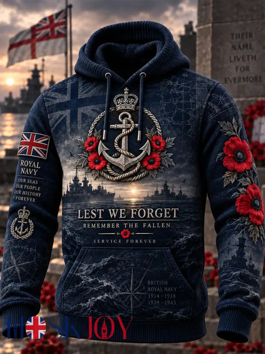 Men’s British Veterans’ Memorial Oversized Drop-Shoulder Hoodie with Pockets - A / S