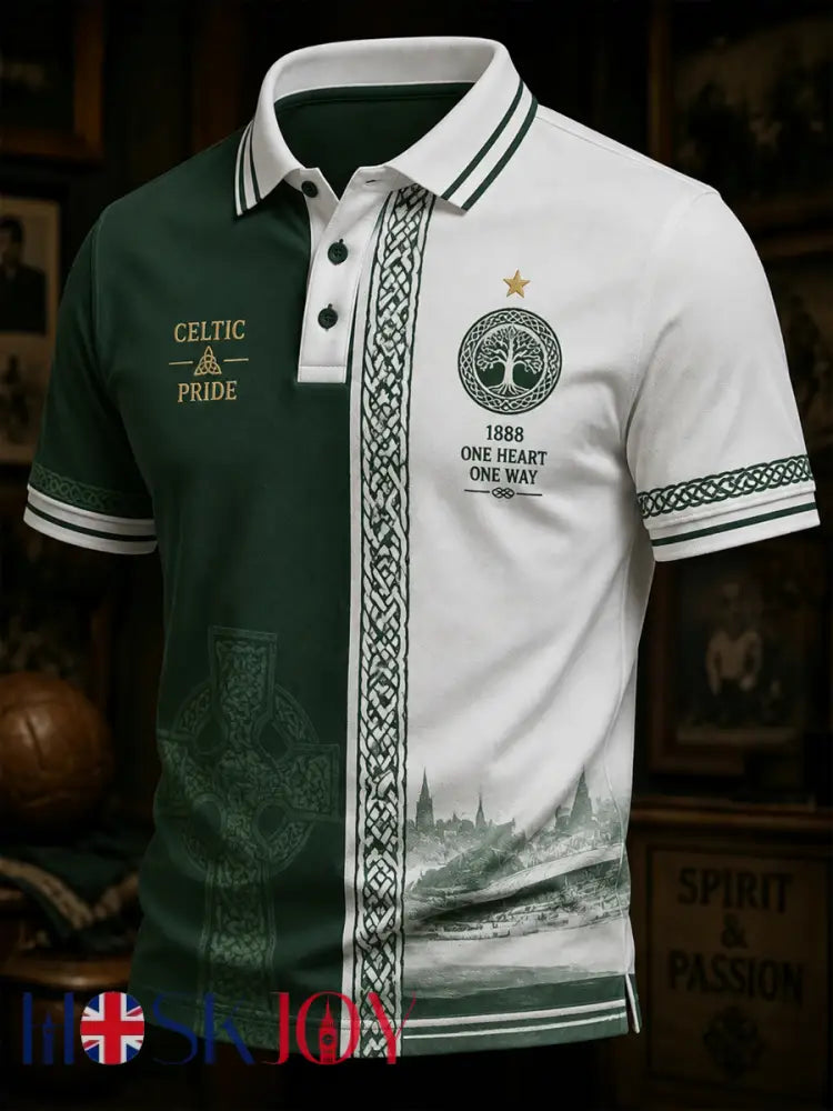 Men’s Celtic Football Club Lover Printed polo shirt - As picture / S